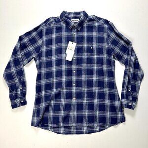 Barbour Mens Plaid Button Down Shirt Blue Sz XXL Tailored Fit NWT New